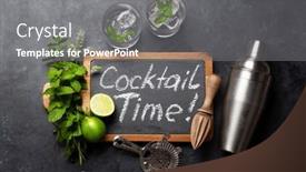  Presentation with utensils - Slide set having mojito-cocktail-ingredients-and-drinks background and a gray colored foreground