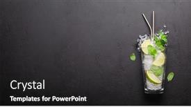  Presentation with cocktail - Colorful PPT theme enhanced with mojito-cocktail-making-ingredients backdrop and a dark gray colored foreground
