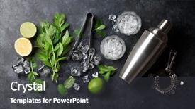  Presentation with cocktail bar - Slide set consisting of mojito cocktail making mint lime background and a dark gray colored foreground