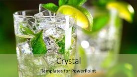  Presentation with rum - Slides enhanced with mojito cocktail on a table background and a yellow colored foreground