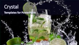  Presentation with cocktail - PPT layouts having mojito cocktail on black background background and a wine colored foreground