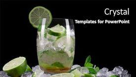  Presentation with cocktail - Colorful slide deck enhanced with mojito cocktail on black background backdrop and a black colored foreground