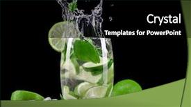  Presentation with cocktail - Theme consisting of mojito cocktail on black background background and a black colored foreground