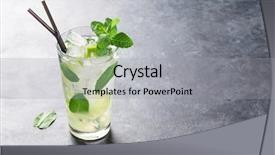  Presentation with dark space - Cool new theme with mojito cocktail on dark stone backdrop and a light gray colored foreground