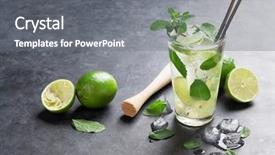  Presentation with dark space - Theme featuring mojito cocktail on dark stone background and a gray colored foreground