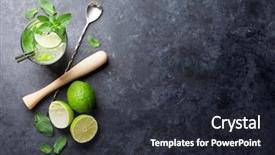  Presentation with dark space - Cool new PPT theme with mojito cocktail on dark stone backdrop and a wine colored foreground
