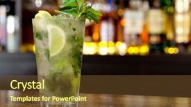  Presentation with cocktail bar - Colorful theme enhanced with mojito cocktail on the background backdrop and a tawny brown colored foreground