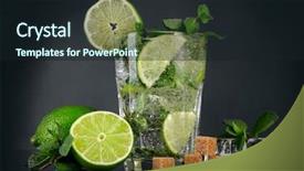 Presentation with cocktail black and white - Audience pleasing PPT layouts consisting of mojito cocktail over black background backdrop and a wine colored foreground