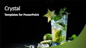  Presentation with lemon lime - Amazing presentation theme having mojito cocktail with fresh lime backdrop and a black colored foreground