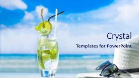  Presentation with lime - Amazing slide set having mojito cocktail with fresh lime backdrop and a sky blue colored foreground
