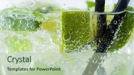  Presentation with mint - Theme having snowshoes standing in the snow against the background of snow and mountains winter walks with forests and mountains background and a coral colored foreground.