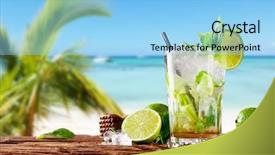  Presentation with blur - Amazing slide set having mojito drink on wood backdrop and a light blue colored foreground