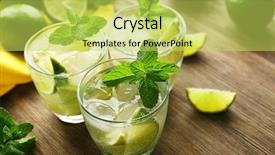  Presentation with lime - Presentation consisting of mojito drink with lime background and a yellow colored foreground