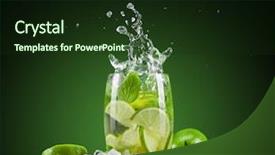  Presentation with splash - PPT theme having mojito drink with splash background and a tawny brown colored foreground