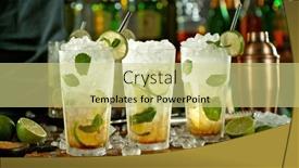  Presentation with beverages - PPT theme enhanced with mojito-drinks-on-bar-counter background and a soft green colored foreground