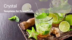  Presentation with bauxite lime stone  - Amazing presentation design having mojito lime drinks on stone backdrop and a gray colored foreground