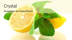  Presentation with lemon lime - Audience pleasing PPT theme consisting of mojito mix lemon and mint backdrop and a blonde colored foreground