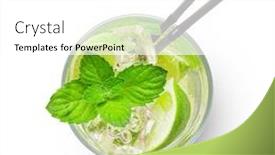  Presentation with lime - Amazing PPT theme having mojito-with-lime-and-mint backdrop and a white colored foreground