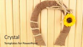  Presentation with sunflower - Presentation design having mojo - decorative horseshoe of straw background and a  colored foreground