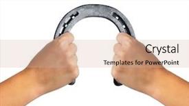  Presentation with hands holding - Colorful PPT layouts enhanced with mojo - hands holding horseshoe isolated backdrop and a  colored foreground