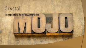  Presentation with good luck - Slide deck featuring mojo-word-abstract-in-vintage background and a coral colored foreground