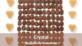  Presentation with ingredients brown sugar coffee beans - PPT theme having molasses - geometric roasted coffee beans pattern background and a tawny brown colored foreground