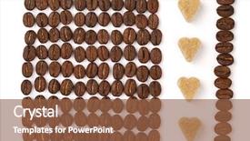  Presentation with ingredients brown sugar coffee beans - Slides enhanced with molasses - geometric roasted coffee beans pattern background and a tawny brown colored foreground