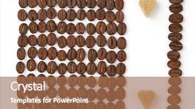  Presentation with ingredients brown sugar coffee beans - Presentation theme having molasses - geometric roasted coffee beans pattern background and a coral colored foreground