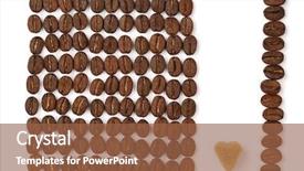  Presentation with coffee beans - Audience pleasing PPT theme consisting of molasses - geometric roasted coffee beans pattern backdrop and a tawny brown colored foreground