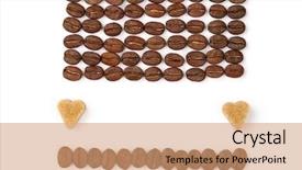  Presentation with coffee beans - Theme featuring molasses - geometric roasted coffee beans pattern background and a coral colored foreground
