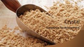  Presentation with wooden lighting - PPT theme enhanced with molasses - light brown sugar spilling background and a coral colored foreground