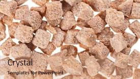  Presentation with sugar cane - Theme having molasses - many brown lump cane sugar background and a  colored foreground