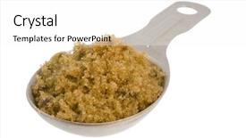  Presentation with brown and white - Presentation theme featuring molasses - measuring tablespoon of brown sugar background and a  colored foreground