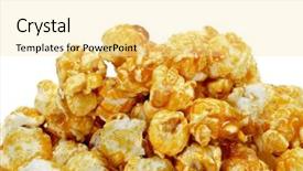  Presentation with corn - PPT layouts enhanced with molasses - pile of caramel corn background and a blonde colored foreground