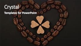  Presentation with ingredients brown sugar coffee beans - Theme with molasses - roasted coffee beans placed background and a wine colored foreground