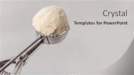  Presentation with ice cream - Slide deck consisting of molded-scoop-of-vanilla-ice background and a light gray colored foreground