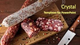  Presentation with mold - Amazing PPT theme having molds - traditional sausage and sausage backdrop and a tawny brown colored foreground