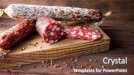  Presentation with mold - Audience pleasing PPT theme consisting of sausages - traditional sausage and sausage backdrop and a tawny brown colored foreground