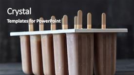  Presentation with chocolate ice cream - Cool new PPT theme with molding plastic - chocolate ice cream lolly sorbet backdrop and a dark gray colored foreground