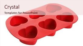  Presentation with mold - Amazing theme having molding plastic - heart shaped cookie mold isolated backdrop and a  colored foreground