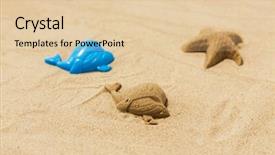  Presentation with childhood - PPT layouts with molding plastic - toys childhood and vacation concept background and a lemonade colored foreground