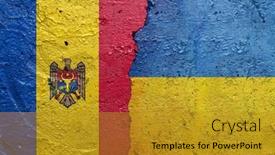  Presentation with concrete cracked - Presentation theme featuring moldova-and-ukraine-cracked-concrete background and a gold colored foreground