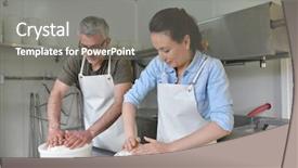  Presentation with sheep - Audience pleasing slide set consisting of molds factory - couple of cheese makers molding backdrop and a gray colored foreground