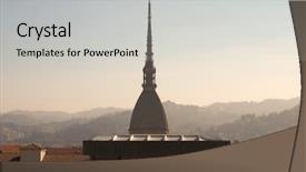  Presentation with tower - Presentation design consisting of mole antonelliana tower in turin background and a light gray colored foreground