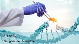  Presentation with molecules - Presentation design enhanced with molecues - dna molecules design with doctor background and a light blue colored foreground
