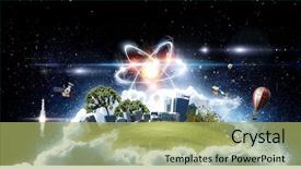  Presentation with molecular - Cool new presentation design with molecular - astronomy concept backdrop 3d rendering backdrop and a yellow colored foreground