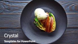  Presentation with air - PPT theme with molecular - cantabrian anchovies with endive background and a dark gray colored foreground