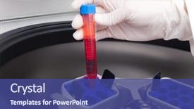  Presentation with laboratory - PPT theme with molecular - detail of a doctor using background and a ocean colored foreground