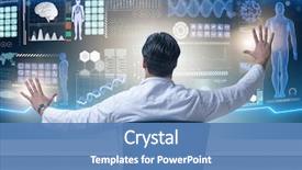  Presentation with medical concept - Presentation theme featuring molecular - doctor in telemedicince futuristic medical background and a teal colored foreground