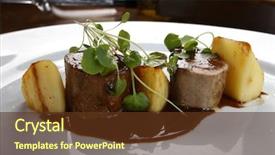  Presentation with haute cuisine - Amazing PPT layouts having molecular - haute cuisine gastronomic backdrop and a tawny brown colored foreground